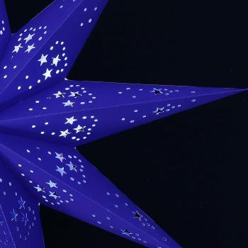 Mirissa Blau - Faltbarer Leuchtstern, Weihnachtsstern aus Papier mit 9 Zacken, 60 cm